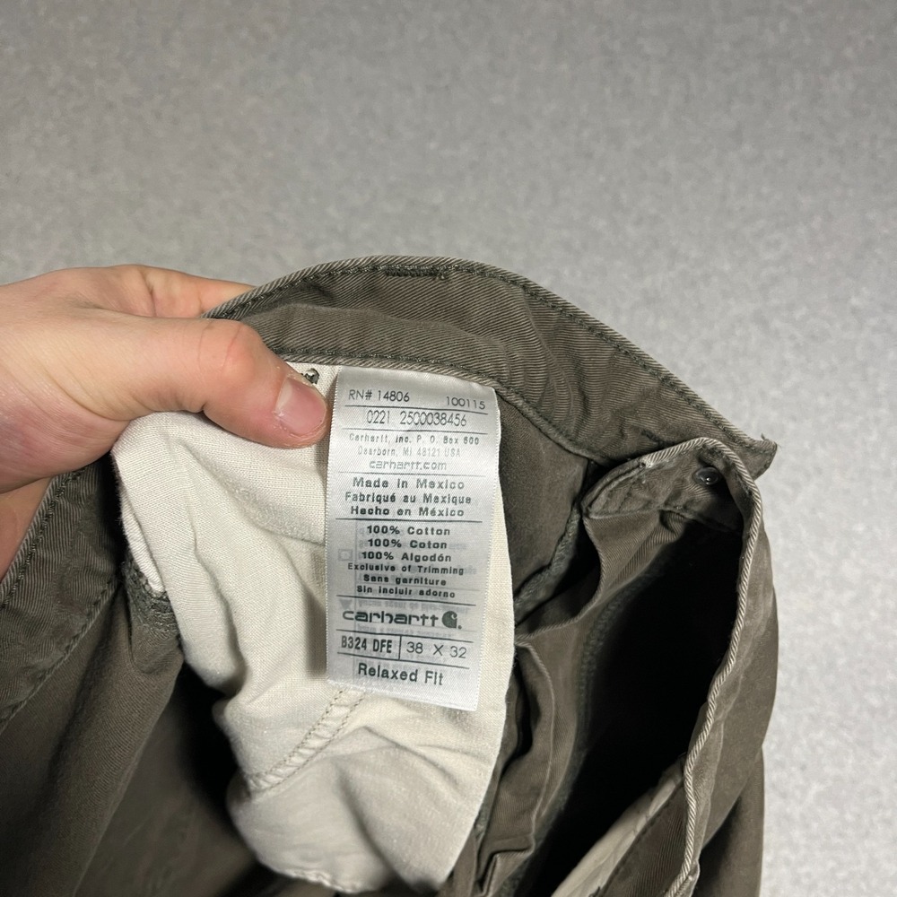 Carhartt Pants Mens 36x32 (Tag 38x32) Brown Carpenter Canvas Workwear Relaxed - Picture 9 of 12